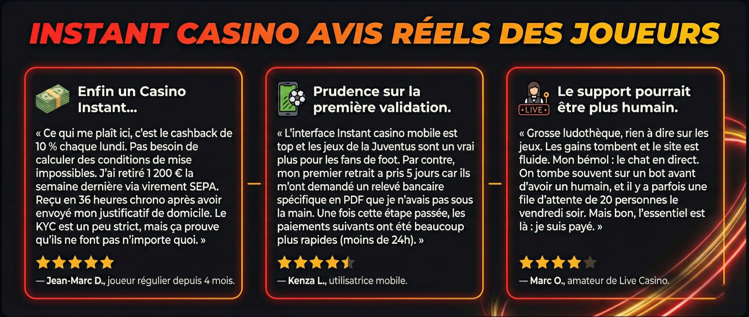 Avis des joueurs