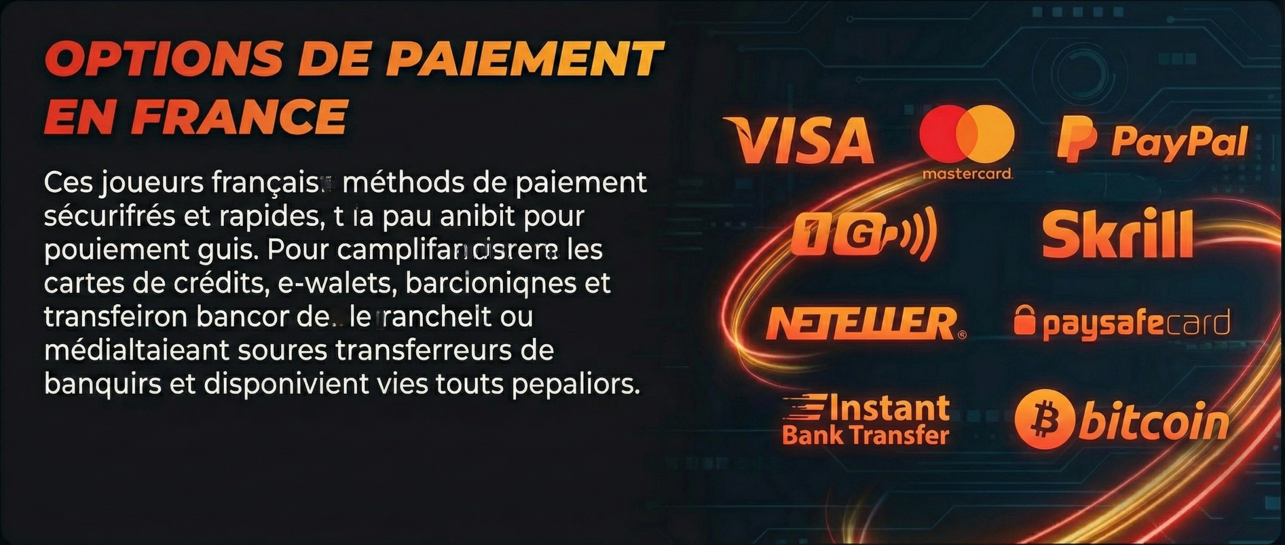 Modes de paiement français sur Casino Instant